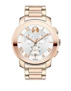 Movado Bold Bold Luxe Chronograph Rose Goldtone Ip Stainless Steel Bracelet Watch