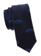 Tommy Hilfiger Leopard Embroidered Silk Tie