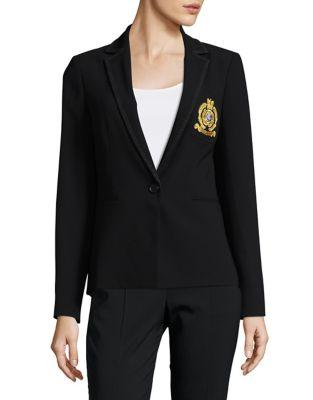 Karl Lagerfeld Suits Patched Button-front Blazer