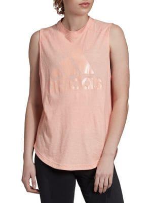 Adidas Logo Sleeveless Cotton-blend Tee