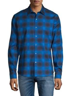 Michael Kors Slim-fit Checked Long-sleeve Shirt