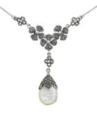 Lord & Taylor Mother Of Pearl Pear Pendant Necklace
