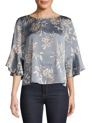 Vince Camuto Ruffle Sleeve Floral Top