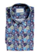 Bugatti Loose-fit Floral-print Short-sleeve Dress Shirt