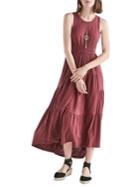 Lucky Brand Ruffle Cotton Maxi Dress