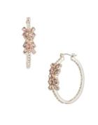 Givenchy Blush Crystal And Goldtone Hoop Earrings