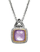 Lord & Taylor Quartz, Diamond And Sterling Silver Pendant Necklace