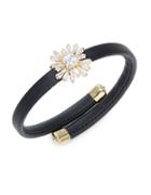 R.j. Graziano Stone-accented Floral Faux Leather Bracelet