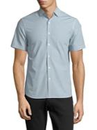 Black Brown Micro-grid Short-sleeve Shirt