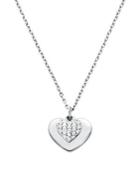 Michael Kors Sterling Silver & Pave Crystal Heart Necklace