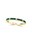 Effy 14k Yellow Gold, Diamond & Emerald Sequence Ring