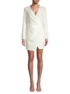 Black Halo Carie Mini Wrap Dress