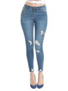 La La Anthony Faux-pearl Skinny Jean