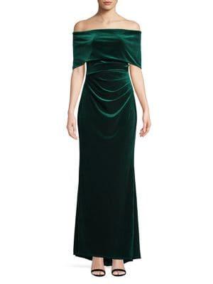 Vince Camuto Velvet Off-the-shoulder Gown