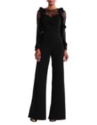 Adrianna Papell Knit Crepe And Lace Jumpsuit