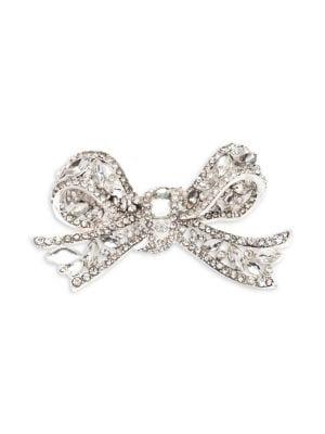 Anne Klein Silvertone Embellished Bow Brooch