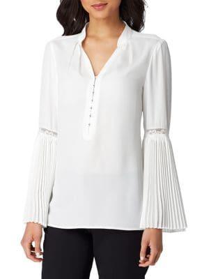 Tahari Arthur S. Levine Bell Sleeve V-neck Blouse