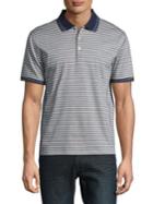 Black Brown Striped Cotton Polo Shirt