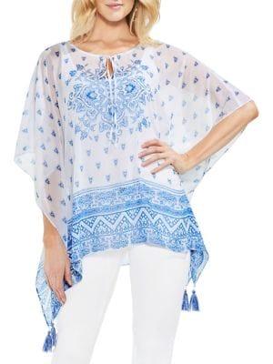 Vince Camuto Petite Amalfi Breeze Persian Medallion Poncho