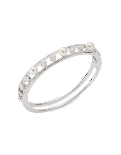Nadri Faux Pearl And Stone-accented Bangle Bracelet