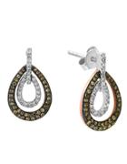 Effy Final Call Diamond, 14k White & Rose Gold Drop Earrings