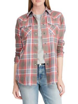 Lauren Ralph Lauren Plaid Western Shirt