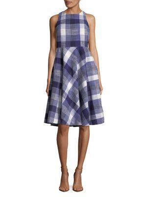Eliza J Gingham Cotton Dress
