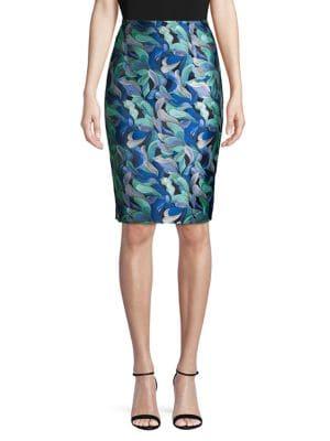 Kasper Slim Abstract Floral Pencil Skirt
