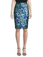 Kasper Slim Abstract Floral Pencil Skirt