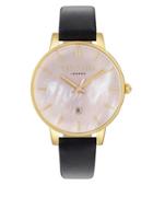 Ted Baker London Kate Goldtone And Leather Watch