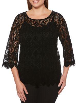 Rafaella Petites Petite Scalloped Lace Blouse