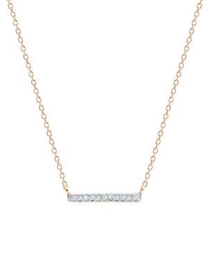 Adina Reyter 14k Yellow Gold & White Diamond Bar Pendant Necklace