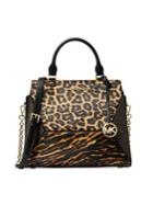 Michael Michael Kors Large Prism Leopard-print Calf Hair Leather Satchel