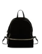Design Lab Faux Zippered Velvet Backpack