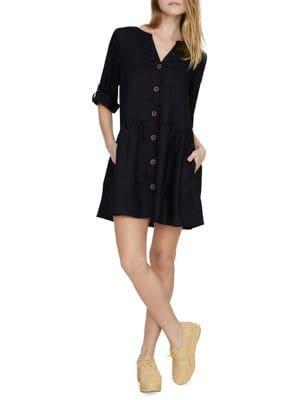 Sanctuary Smart Creation Crossroads Linen Button-front Dress