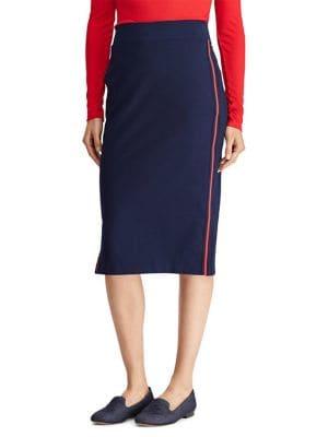 Lauren Ralph Lauren Side-striped Straight Skirt