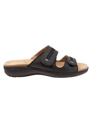 Trotters Vale Double-strap Leather Slides