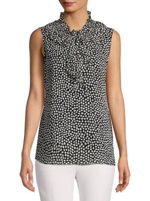 Karl Lagerfeld Paris Printed Ruffle Top
