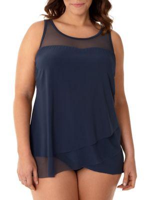 Miraclesuit Plus Illusionists Mirage Full Coverage Tankini Top