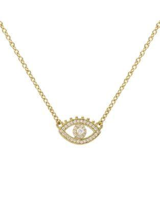 Ripka Juliette Pave Diamond And 14k Yellow Gold Evil Eye Pendant Necklace
