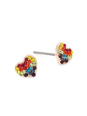 Design Lab Rainbow Heart Stud Earrings