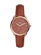 Fossil Tailor Logo Stainless Steel Leather-strap Watch