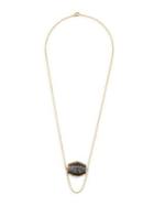 Gold And Honey Xl Hexagon Solitaire Goldplated & Lucite Necklace