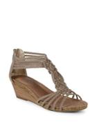 Me Too Trista Braided Nubuck Leather Wedge Sandals