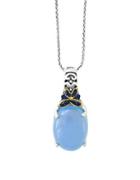 Effy 925 Chalcedony, Sapphire, 18k Yellow Gold And Sterling Silver Pendant Necklace