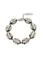 Miriam Haskell Mixed Beaded Deco Pearl And Stone Cluster Link Bracelet