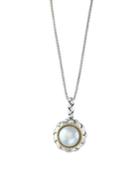 Effy 925 Sterling Silver, 18k Yellow Gold & 9mm Pearl Pendant Necklace