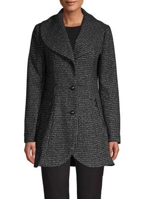 Guess Plaid Fit-&-flare Walker Coat