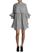 French Connection Pleated Bell-sleeve Shirtdress