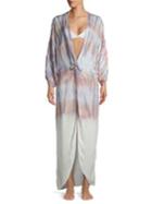 Surf Gypsy Tie-dye Twist-front Maxi Coverup